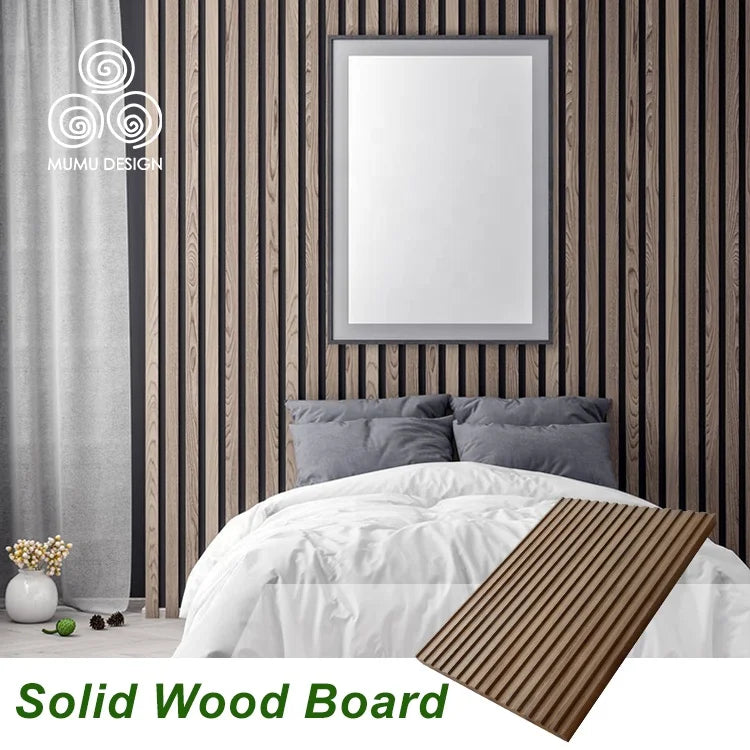 MUMU Wand Wall Panel Wholesale Interior Decoration Design Velvet Wainscoting Wood Slatted Wall Panels