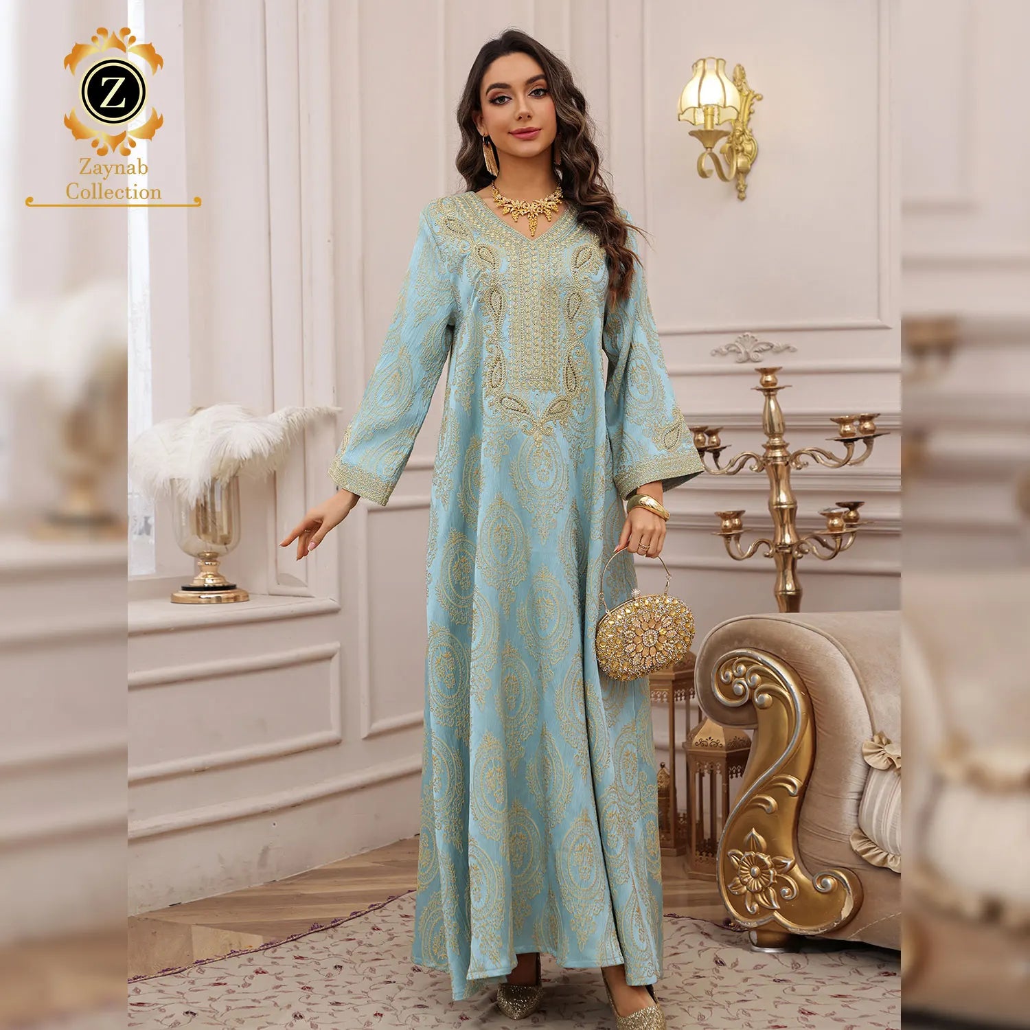 Zaynab Elegant Abaya Wholesale Beaded Luxury Dubai Hooded African Ankara Dress Elegant Abaya