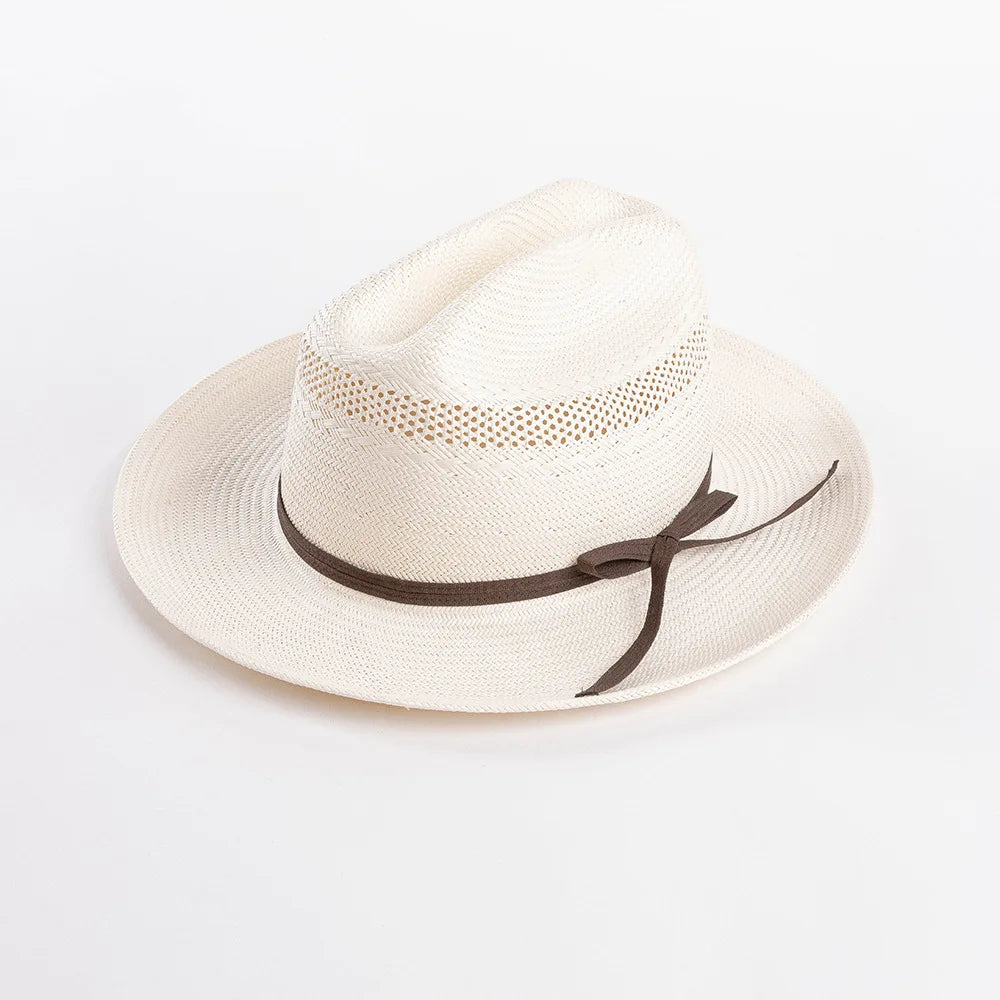 Custom Spring Summer New Fashion Women Men Toyo Paper Straw Jazz Sun Hat Hand-Woven Hollow Out Straw Cowboy Hat