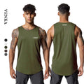 Men Lightweight Gym Sportswear Muscle Bodybuilding Sports Vest Polyester Mesh Breathable Round Neck Basketball Tank Top for Men