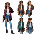 New Arrival Plaid Shirt Autumn Ladies Casual Clothes Long Sleeve Turn Down Collar Top Oversize Shirts