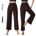 Women's High Waist Yoga Pilates Flared Leggings New Design Wide Open Soft Fabric Pant with Solid Pattern