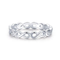 High End Jewellery Girls White Gold Plated Finger Hypoallergenic Real 92.5% Sterling Silver Infinity Ring for Women's Jewelry