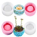 HY Silicone Concrete Mold Artistic Stone Crystal Mine Pattern Flower Pot Mold DIY Candle Holder Mould