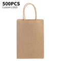 Wholesale Eco-Friendly Classic Custom Printed Logo Packaging White Brown Kraft Gift Craft Shopping Paper Bag with Patch Handles