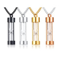 Timeless Hourglass Memorial Stainless Steel Ash Urn Pendant Necklace with Link Chain for Anniversary Gift