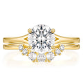 OAHLAN Fashion Jewelry 14K Gold Plated CZ Promise Bridal Ring Sets Copper Rings Cubic Zirconia for Women Wedding