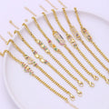 Free Samples Fashion Real 18K Gold Plated Copper Zircon Bracelet for Women Girls Couple Small Cute Heart Charm Bracelets Jewelry