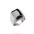 Men's/Women Classic Bezel Setting Big Gemstone Ring 18K Gold Plated Stainless Steel Factory Direct Sales