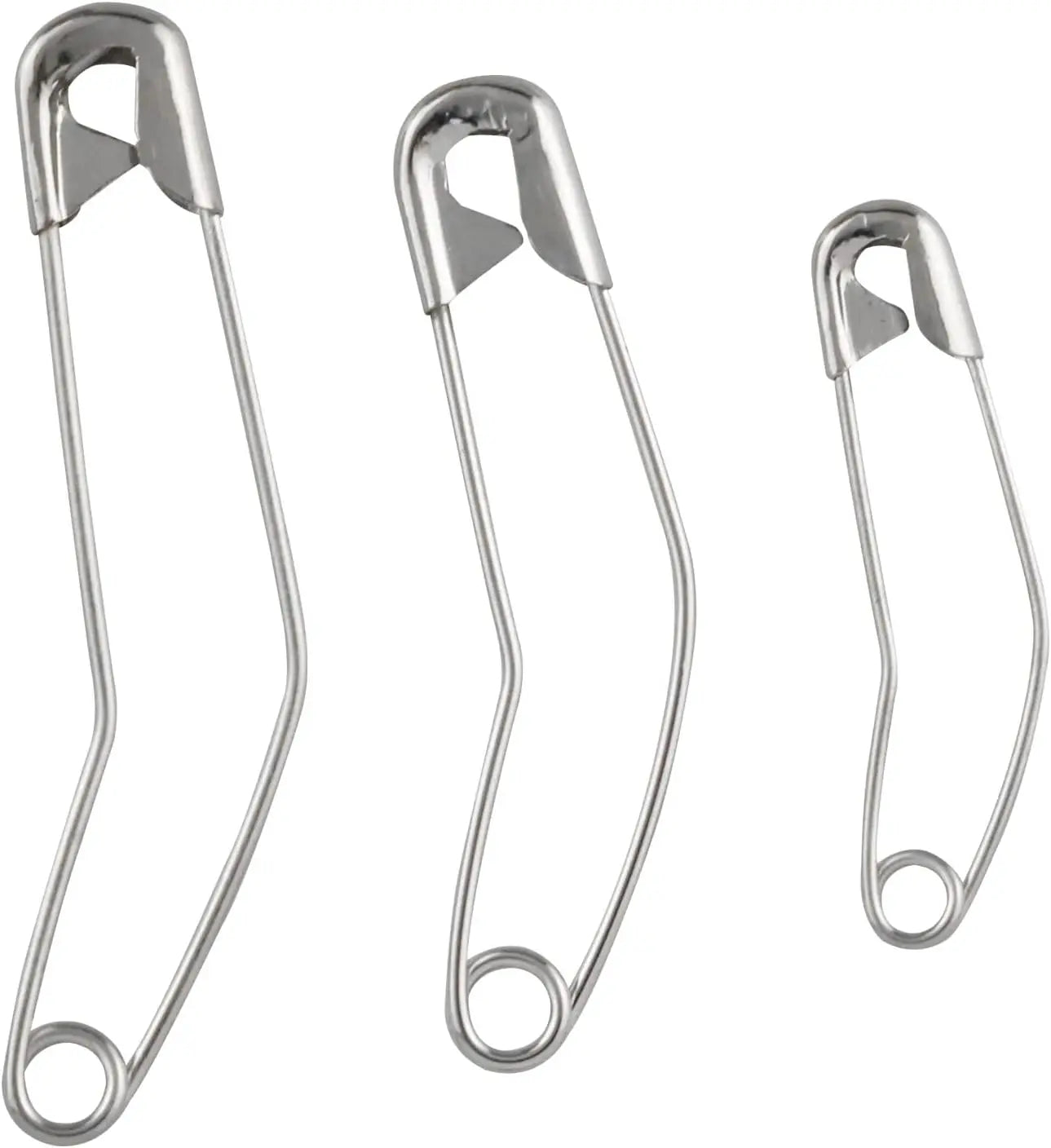The 100pcs Nickel Plated Curved Safety PinsQuilting Basting PinsBent Safety Pins for Knitting