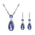A2958 Abiding Evening Party Waterdrop Halo Iolite Blue Mystic Quartz Gemstone 925 Silver Female Wedding Jewelry Sets for Gifts