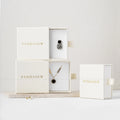 PandaSew Custom Logo Luxury Beige Cardboard Paper Bracelet Necklace Jewelry Packaging Box With Sponge