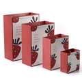 Cardboard Strawberry Cute Bear Jewelry Pouch Paper Gift Shopping Bags Rope Button PP Kraft Paper Hand Made Matt Lamination