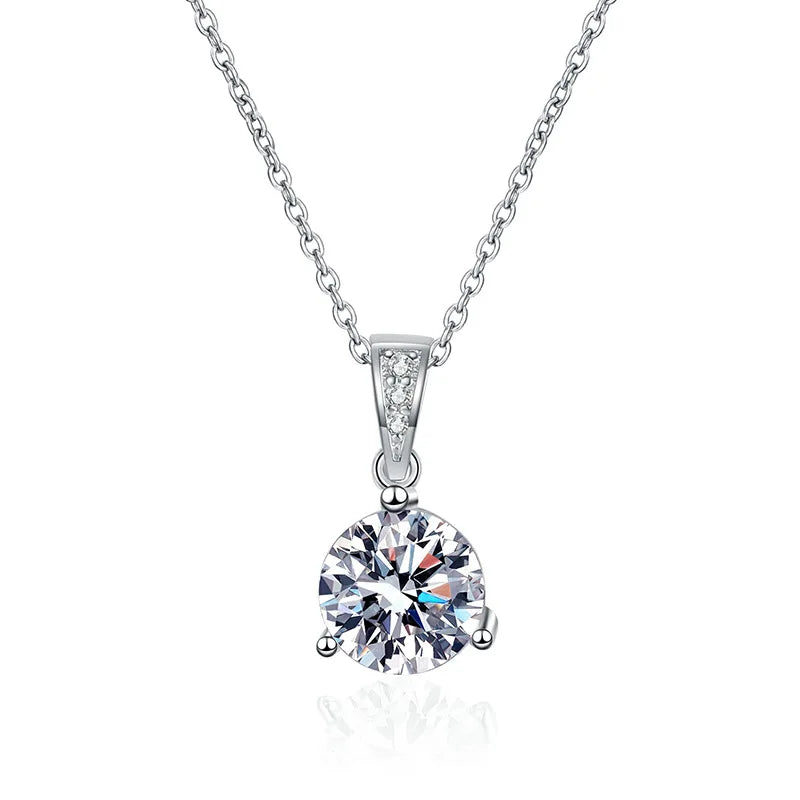 1 Carat 2 Carat D Color Moissanite Diamond Pendant Necklace With Moissanite Stone 925 Sterling Silver Jewelry for Women