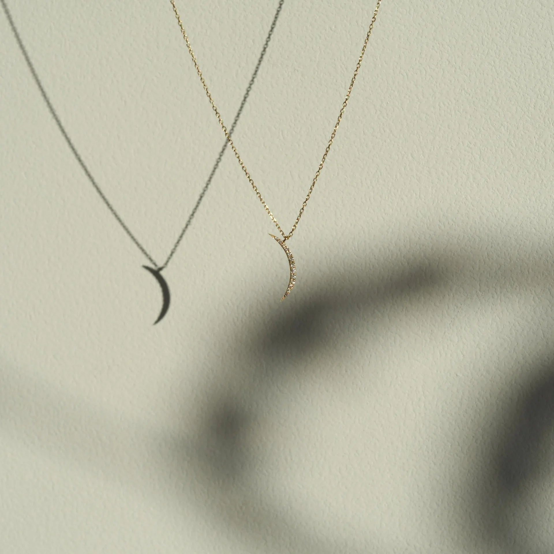 Fashion Moon Pendant Necklace 14K Gold Plated 925 Sterling Silver Crescent Moon Necklace