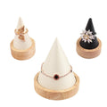 Cone Ring Holder Log Ring Display Rack Ring Holder Solid Wood Bracelet Display Rack Ornament Rack Counter Props