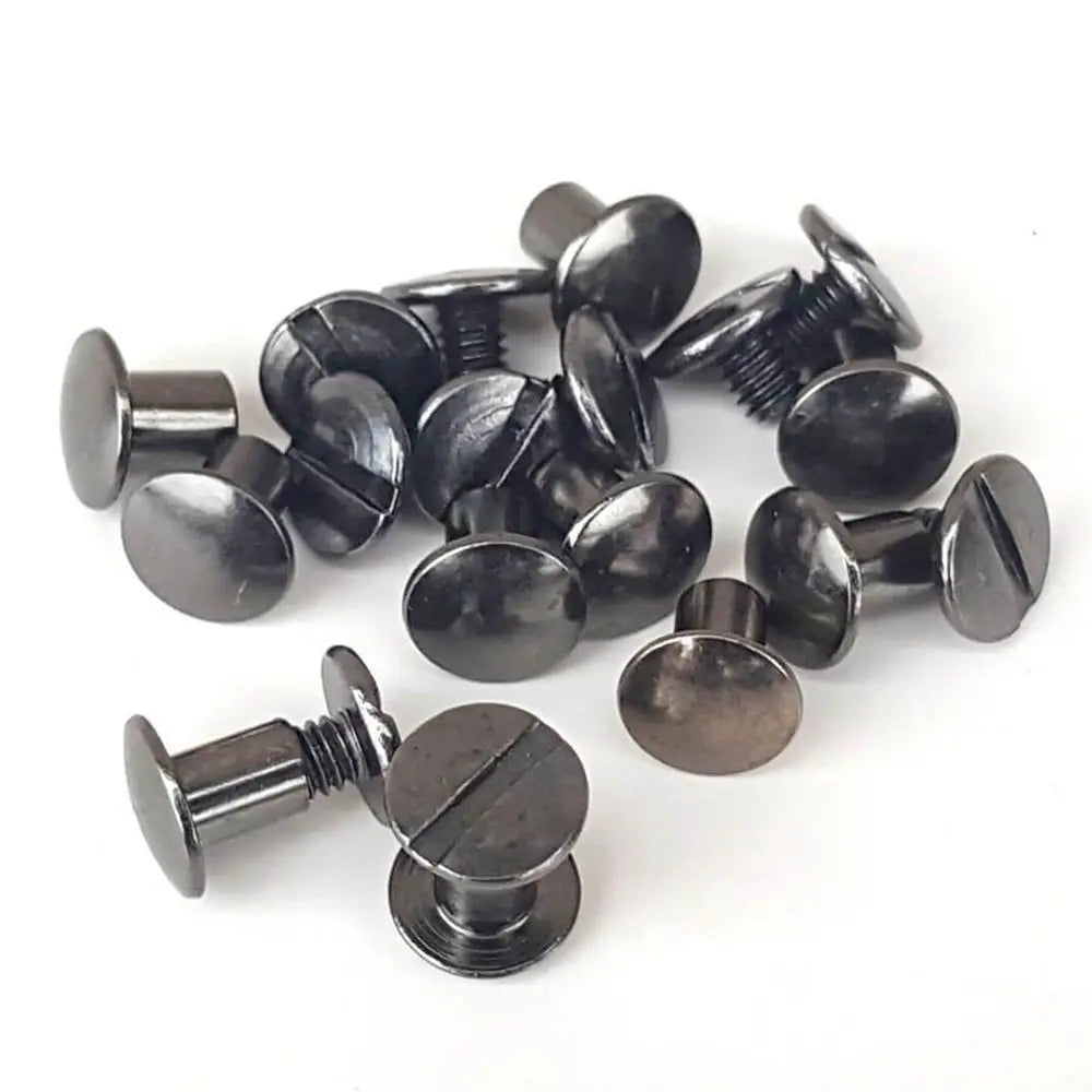 Chicago Screws Bolts M3 M4 Size Antique Bronze Black Nickel Plated Steel Male Female Book Binding Post Metric System Black Oxide
