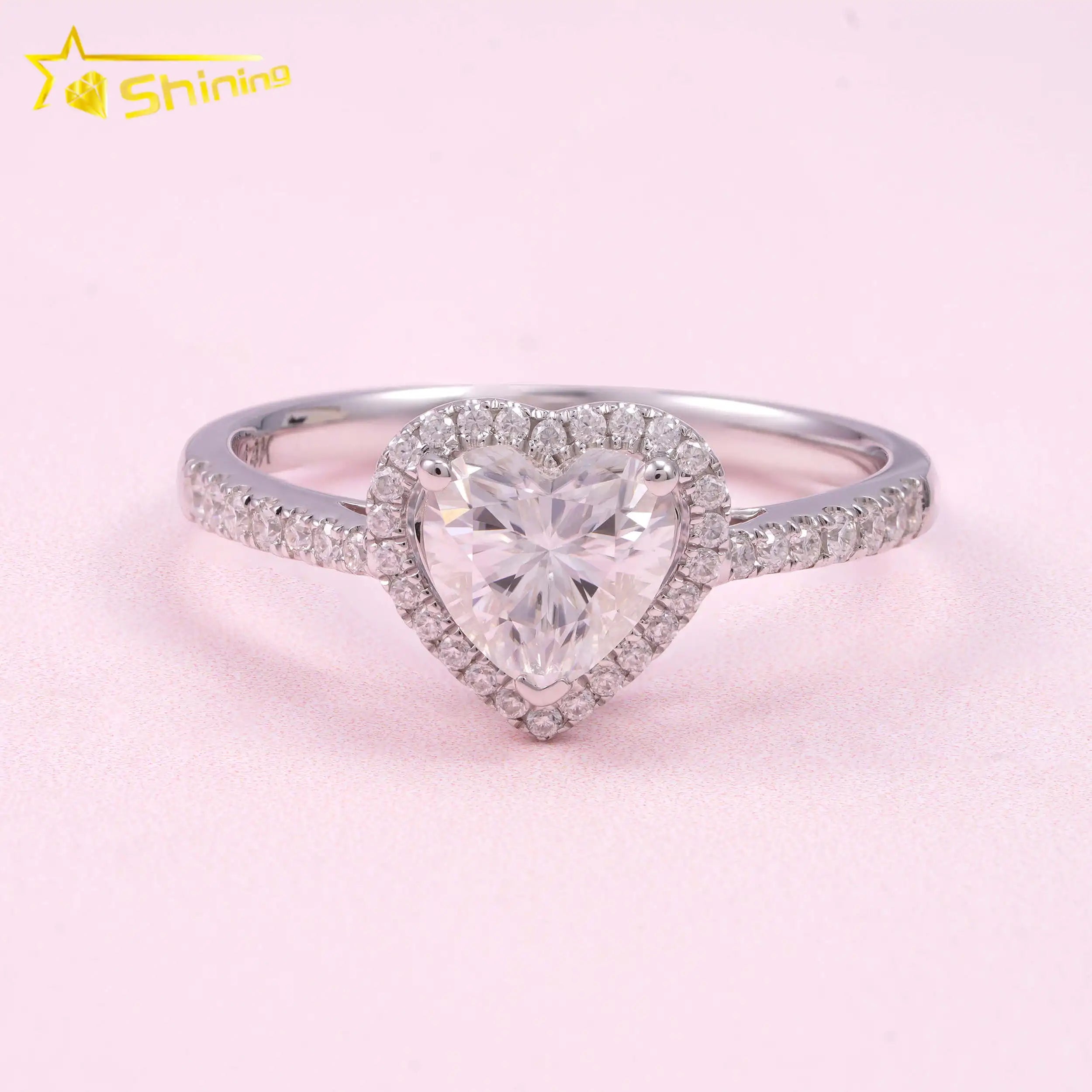 New Custom Crown Design Fashion 14k Solid Gold Round 1ct VVS Moissanite Lab Grown Diamond Wedding Engagement Rings Women
