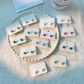 Wholesale Sweet Earrings 925 Silver Needle Fashion Candy Color Shaped Stud Small Korean Earrings for Women