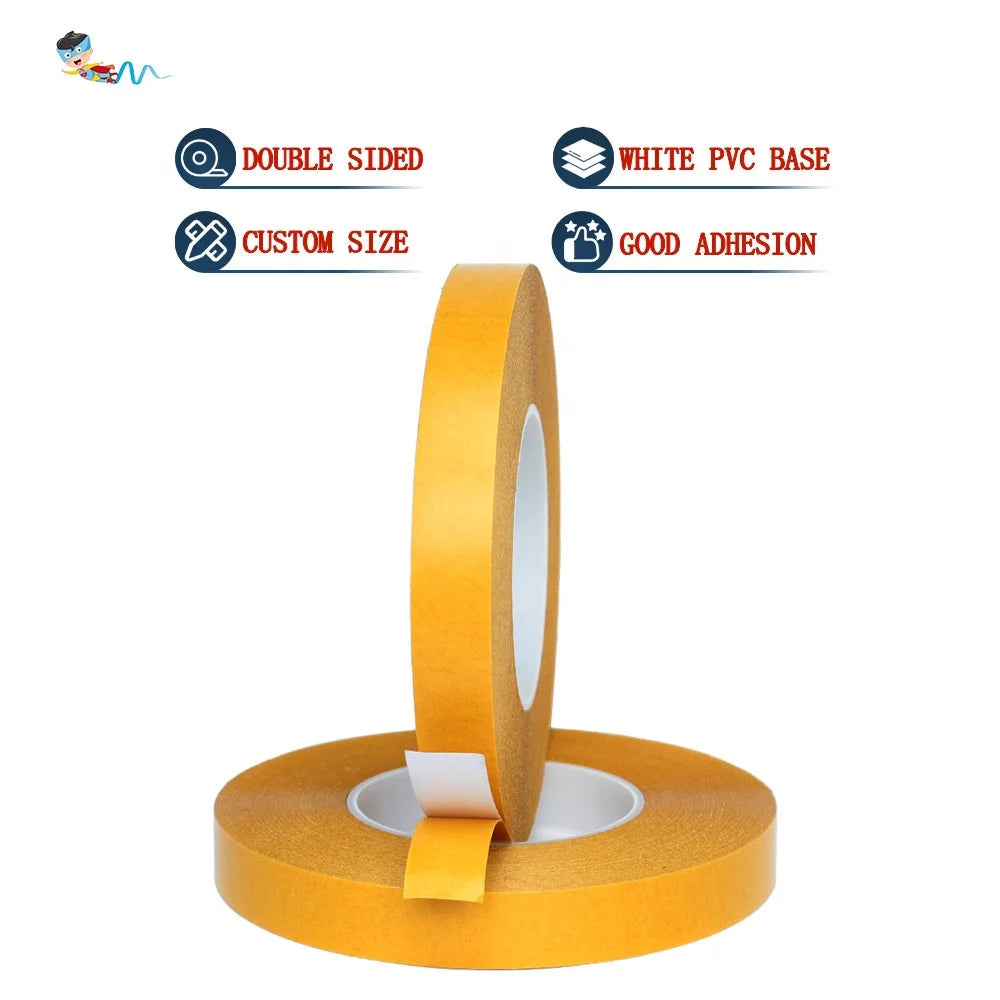 High Temperature Heat Resistant High Viscosity Phone Case Mounting Yellow Liner White PVC Film Double Sided PVC Adhesive Tape