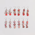 Valentine's Day Jewelry Cartoon Cupid Love Letter Rose Cake Bear Romantic Heart Girl Accessories Long Wood Drop Earrings Gift