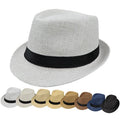 MIO Designer Custom Outdoor Kid and Parent Plaid Print Fashion Matching Straw Hat Summer Vintage Panama Beach Fedora Hat