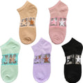 Women's Pentagram Pattern Socks Disposable Casual Ankle-Length Anti-Slip Footwear with Logo on Body and Cuff Wholesale