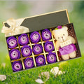 Floral Scented Valentine'S Day Anniversary Rose Soap Flower Box Cute Rose Soap Flower With Lovely Plush Bear