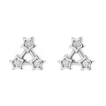 Factory Wholesale Real Silver Star Stud Earrings Triangle Piercing Earrings for Kids Gift