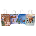 KUAIMA 22*11*27cm Hot Sale Christmas Kraft Paper Gift Bags for Holiday Paper Christmas Goody Bags Xmas Gift Bags