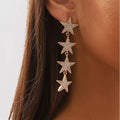 Korean Star Drop Earrings for Women New Long Tassel Shiny Crystal Multi-layer Dangle Jewelry Gold Accessories for Weddings