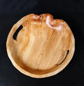 Hand Carved Durable Design Natural Root Food Fruit Wood Bowl with Handles