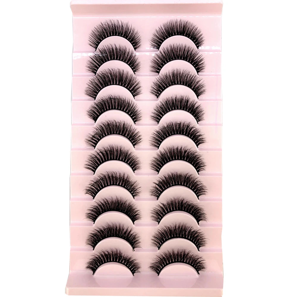 Sexy Luxury for 10pairs Mink Eyelashes 3D False Lashes Thick Crisscross Makeup Eyelash Extension Natural Volume Soft Faux