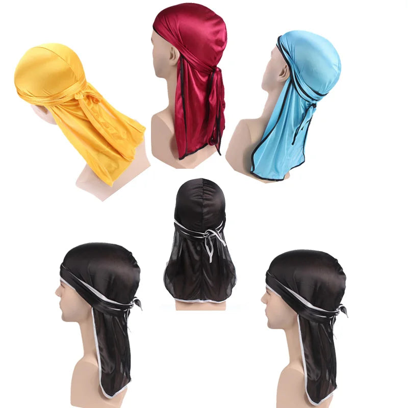 Custom Fashion Silky Durag Solid Color Custom logo Unisex Sports Durags