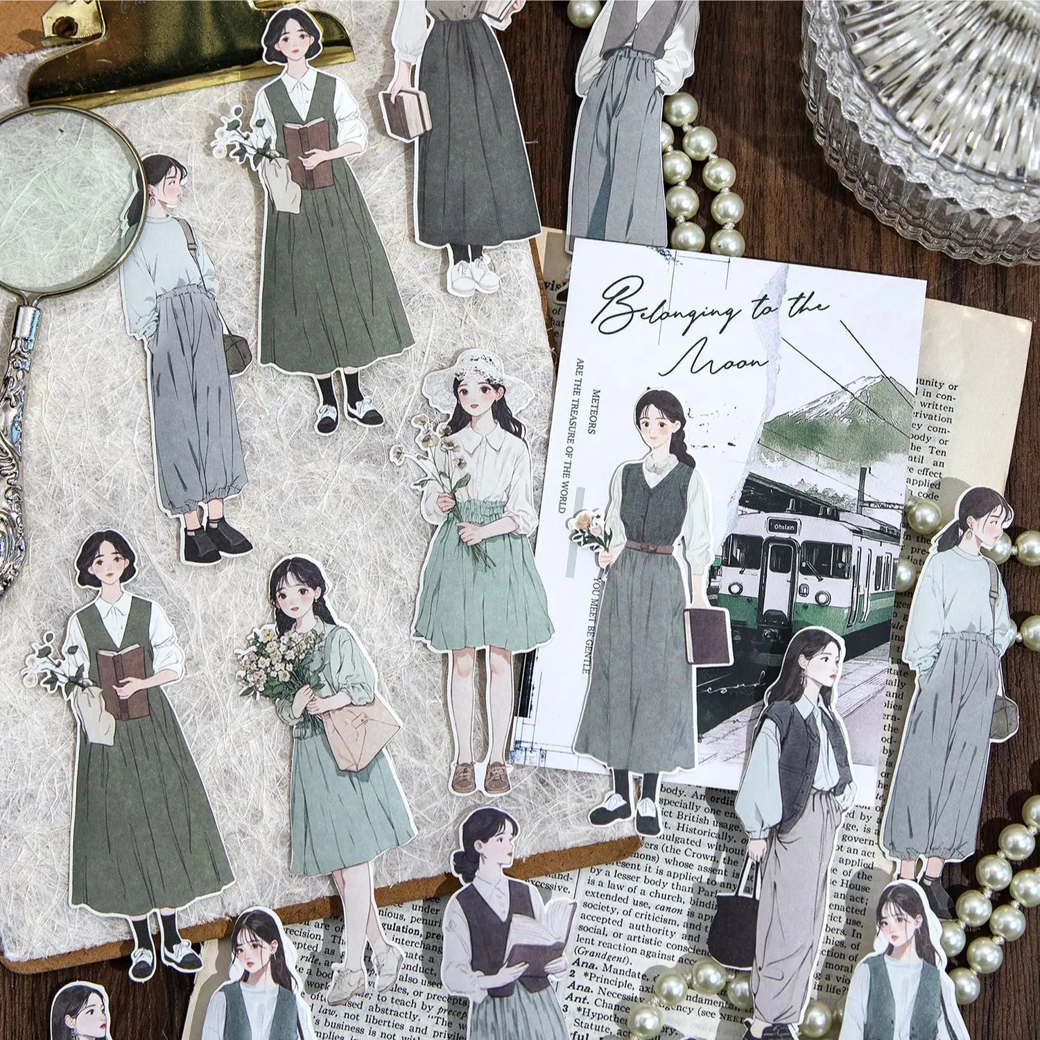 10 stickers/pack destined to belong to the moon series character scene handbook decorative stickers 6 models