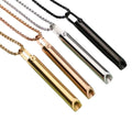 Anxiety Breathe Necklace Mindfulness Breathing Necklace Stress Relief Stainless Steel Pendant Necklace for Women Men