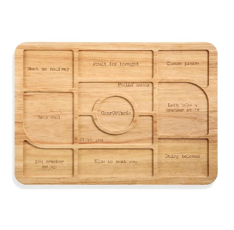Best Seller Large-Funny Decorative Wood Cheese Charcuterie Boards with Placement Guide Serving DishesTrays Platters Boards