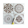 Geometric Stencil 13cm Mandala Reusable Stencils Set of Wall Art Laser Cut Painting Template for DIY Decor