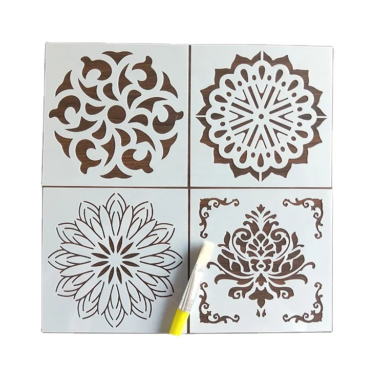 Geometric Stencil 13cm Mandala Reusable Stencils Set of Wall Art Laser Cut Painting Template for DIY Decor