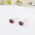 Wholesale 2026 Fashion Earrings Jewelry Natural Garnet Gemstone Custom Earrings Women's 925 Sterling Silver Stud Earrings