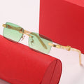 2021 Small Rectangular No Borders Frame Sunglasses for Women Fashion Trend Personality Eyewear Female Vintage Sun Glasses