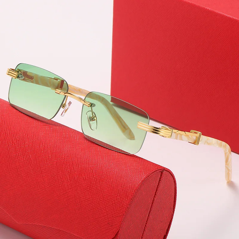 2021 Small Rectangular No Borders Frame Sunglasses for Women Fashion Trend Personality Eyewear Female Vintage Sun Glasses