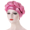 SongMay Women's Hot Thick Braid Sponge Twist Turban Hat Muslim Beads Headscarf Outdoor Casual Party Appropriate Wholesale