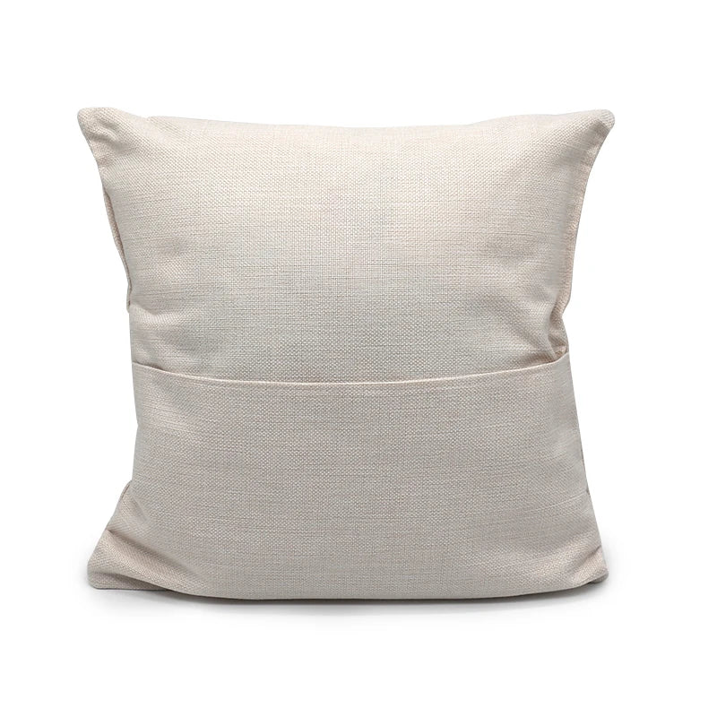 Blank Sublimation Linen Cotton Pillow Cover With Pocket Book 40*40cm Heat Transfer Printing Pillow case