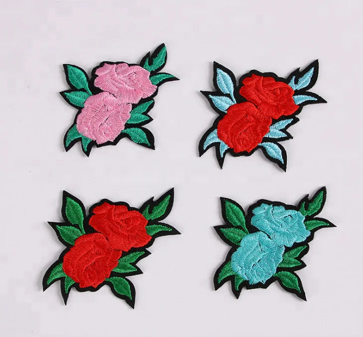Custom Embroidery Patches with Rubber Backing and Lace Decoration Iron-On for Hats & Clothing Durable and Stylish Design