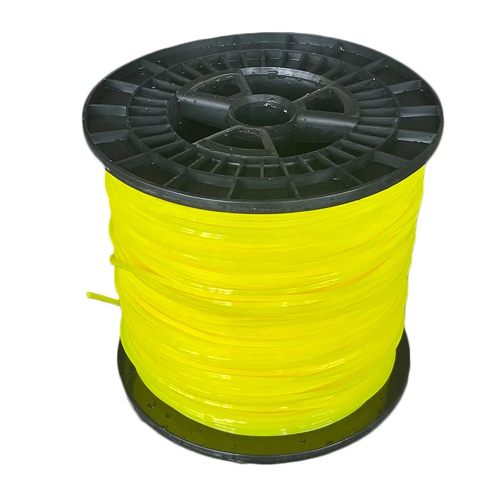 Nylon Grass Trimmer Line Yellow 2.4mm-3.5mm Abrasion Resistant 2KG Spool
