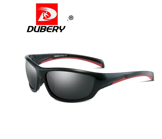 Dubery Factory UV400 Sport Pc Sunglasses 2026 Vintage Cycling Full Rim Polarized Sunglasses Adjustable Strap Black Lens for Men