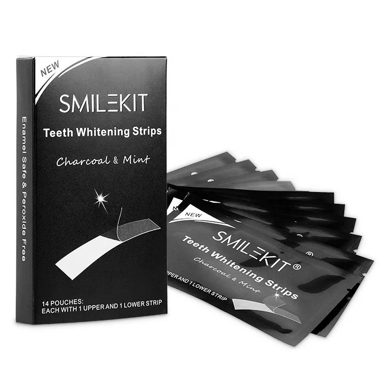Wholesale Customized Logo Black Charcoal Teeth Whitening Strips