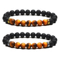 Newest Selling Natural Stone Beads Bracelet Tiger Eye Lava Stone for Men Women Stress Relief Lava Rock  Anxiety Bracelets