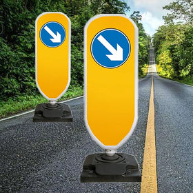Resilient Yellow Road Collapsible Delineator / Road Safety Warning Board Flexible Diviner Traffic Sign